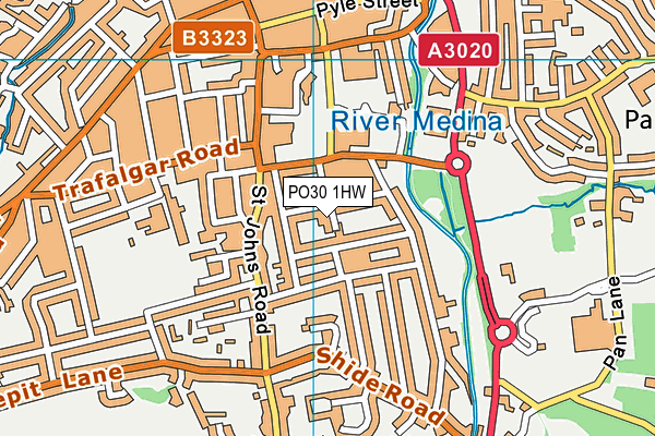 PO30 1HW map - OS VectorMap District (Ordnance Survey)