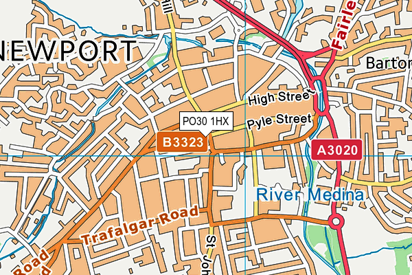 PO30 1HX map - OS VectorMap District (Ordnance Survey)