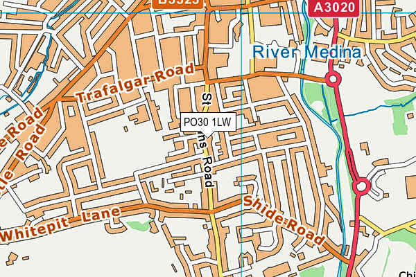 PO30 1LW map - OS VectorMap District (Ordnance Survey)