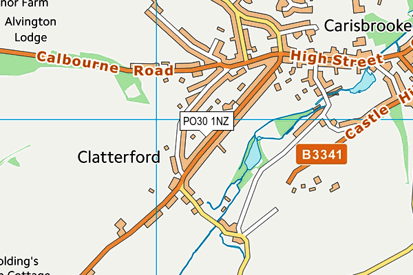Clatterford Recreation Ground map (PO30 1NZ) - OS VectorMap District (Ordnance Survey)