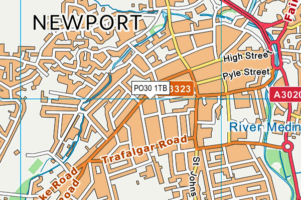 PO30 1TB map - OS VectorMap District (Ordnance Survey)