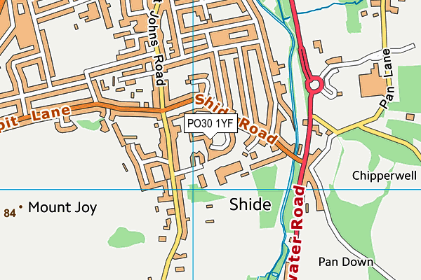 PO30 1YF map - OS VectorMap District (Ordnance Survey)