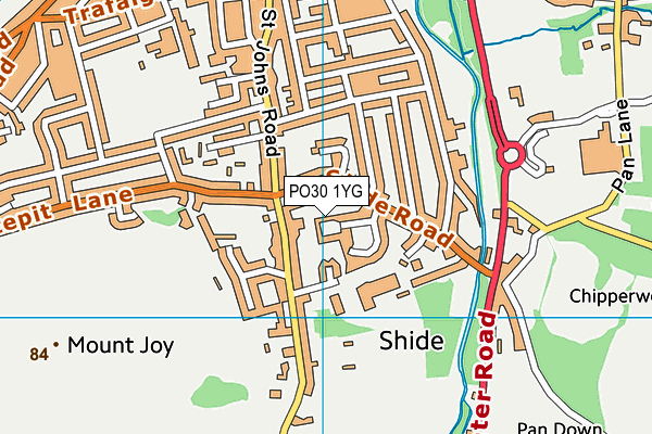 PO30 1YG map - OS VectorMap District (Ordnance Survey)