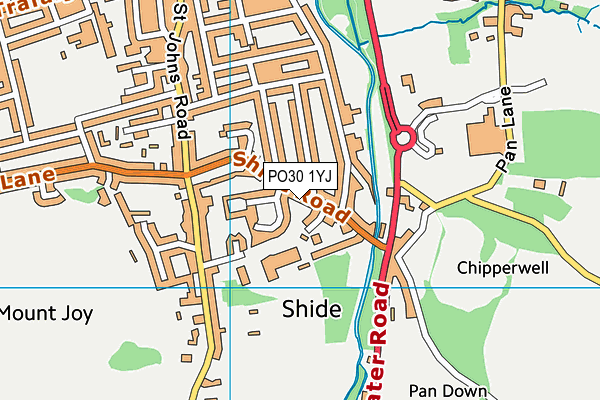 PO30 1YJ map - OS VectorMap District (Ordnance Survey)