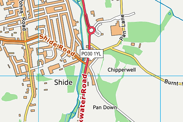 PO30 1YL map - OS VectorMap District (Ordnance Survey)