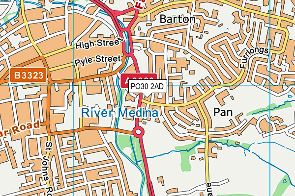 PO30 2AD map - OS VectorMap District (Ordnance Survey)