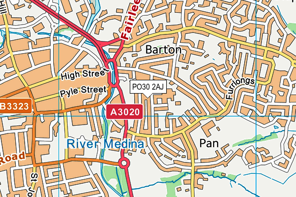 PO30 2AJ map - OS VectorMap District (Ordnance Survey)