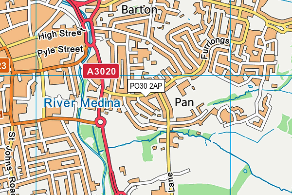 PO30 2AP map - OS VectorMap District (Ordnance Survey)