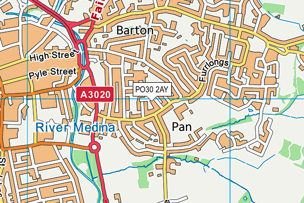 PO30 2AY map - OS VectorMap District (Ordnance Survey)