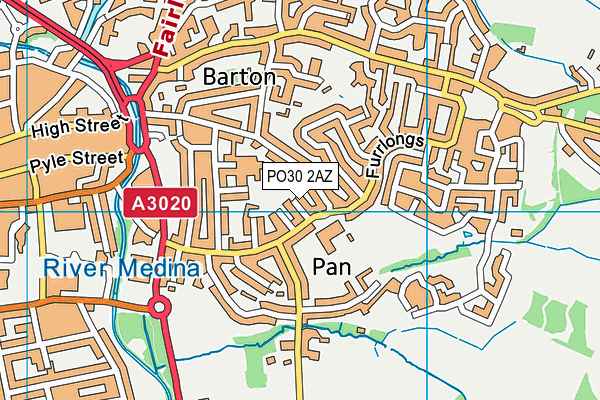 PO30 2AZ map - OS VectorMap District (Ordnance Survey)