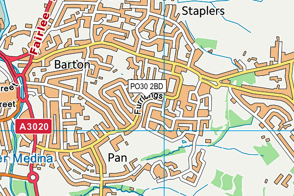 PO30 2BD map - OS VectorMap District (Ordnance Survey)