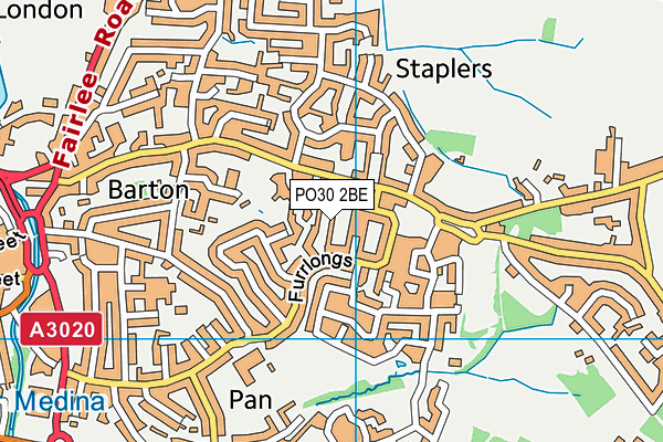 PO30 2BE map - OS VectorMap District (Ordnance Survey)