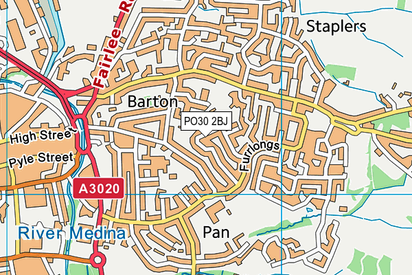 PO30 2BJ map - OS VectorMap District (Ordnance Survey)