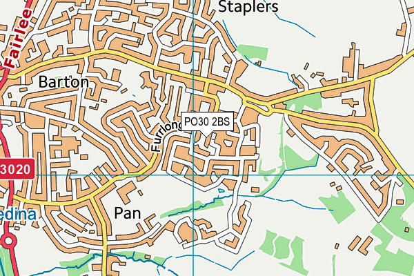 PO30 2BS map - OS VectorMap District (Ordnance Survey)