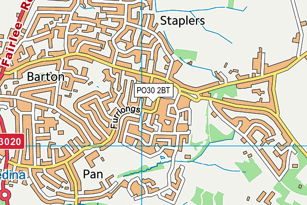 PO30 2BT map - OS VectorMap District (Ordnance Survey)