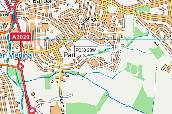 PO30 2BW map - OS VectorMap District (Ordnance Survey)