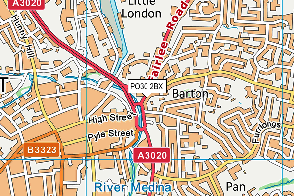 PO30 2BX map - OS VectorMap District (Ordnance Survey)