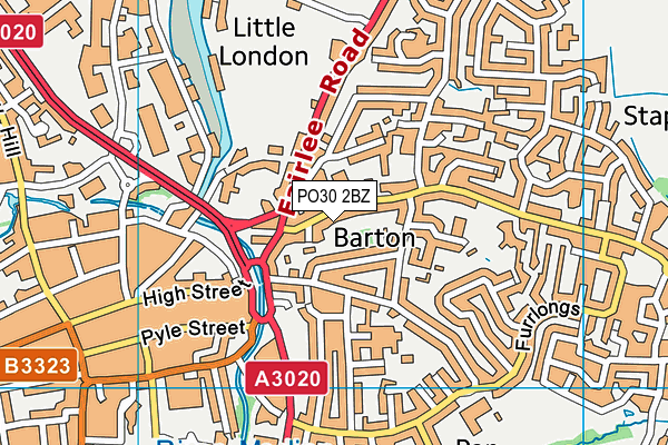 PO30 2BZ map - OS VectorMap District (Ordnance Survey)