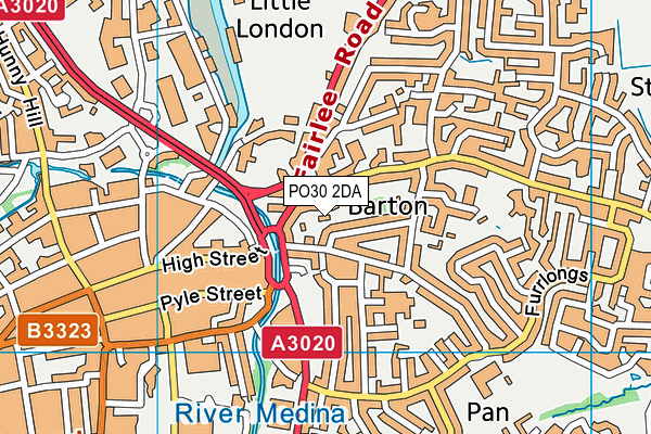 PO30 2DA map - OS VectorMap District (Ordnance Survey)