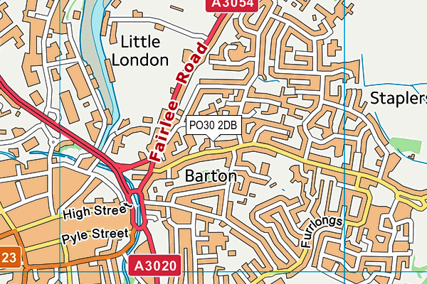 PO30 2DB map - OS VectorMap District (Ordnance Survey)