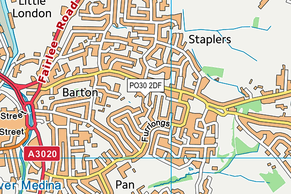 PO30 2DF map - OS VectorMap District (Ordnance Survey)