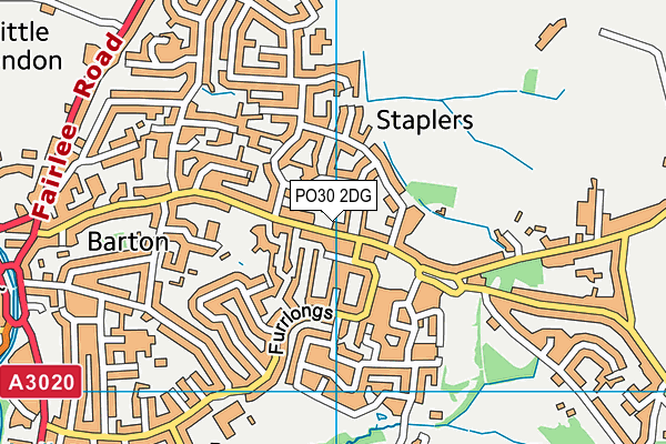 PO30 2DG map - OS VectorMap District (Ordnance Survey)