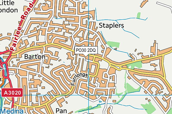 PO30 2DQ map - OS VectorMap District (Ordnance Survey)