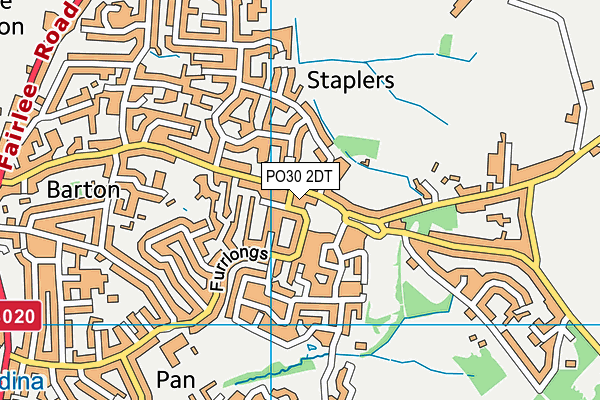 PO30 2DT map - OS VectorMap District (Ordnance Survey)