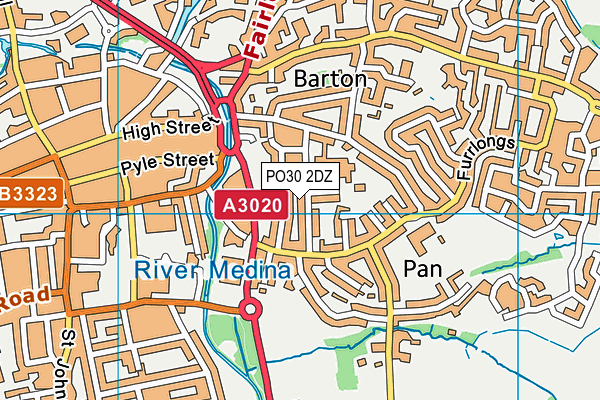 PO30 2DZ map - OS VectorMap District (Ordnance Survey)