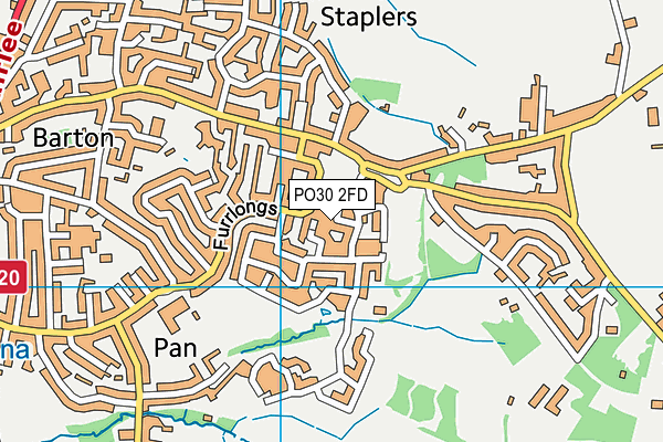 PO30 2FD map - OS VectorMap District (Ordnance Survey)