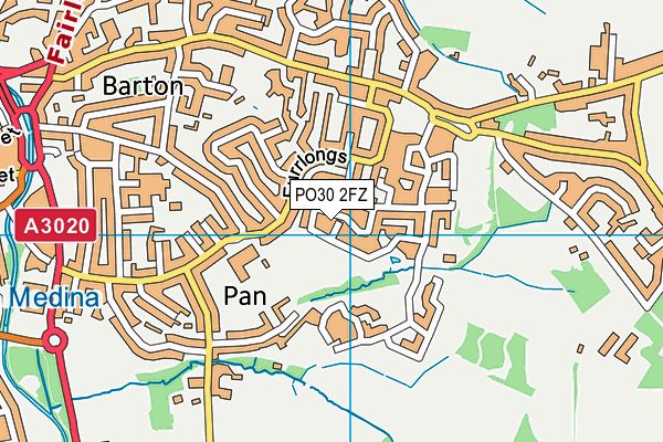 PO30 2FZ map - OS VectorMap District (Ordnance Survey)