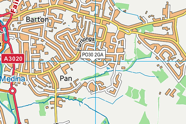 PO30 2GA map - OS VectorMap District (Ordnance Survey)