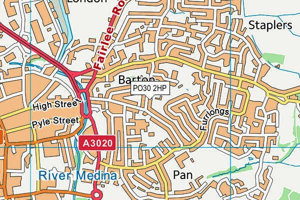 PO30 2HP map - OS VectorMap District (Ordnance Survey)