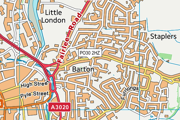 PO30 2HZ map - OS VectorMap District (Ordnance Survey)