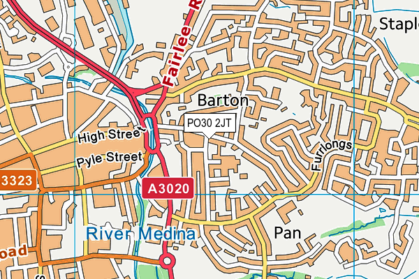 PO30 2JT map - OS VectorMap District (Ordnance Survey)