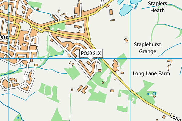 PO30 2LX map - OS VectorMap District (Ordnance Survey)