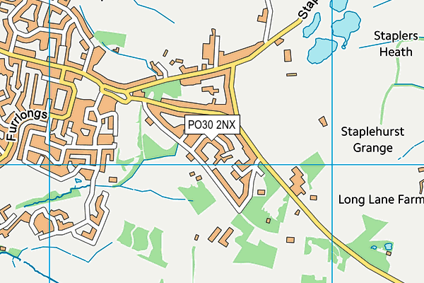 PO30 2NX map - OS VectorMap District (Ordnance Survey)