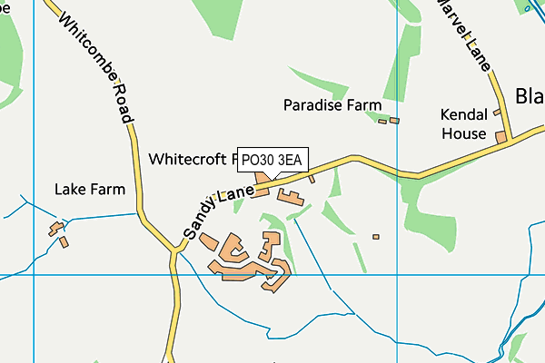 Whitecroft & Barton Sports Club map (PO30 3EA) - OS VectorMap District (Ordnance Survey)