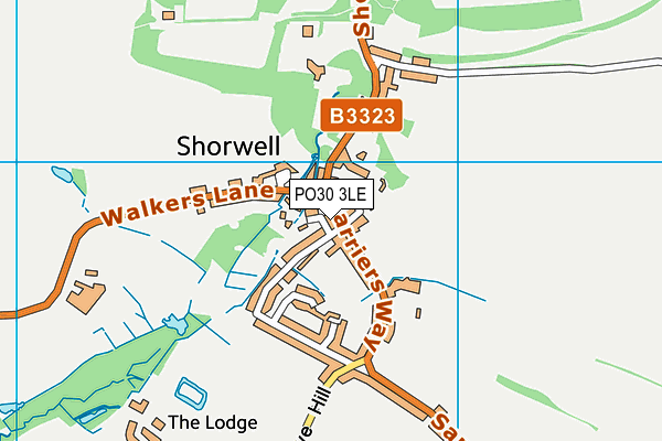 Shorwell Recreation Ground map (PO30 3LE) - OS VectorMap District (Ordnance Survey)