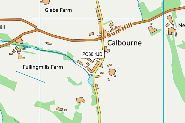 Calbourne Recreation Ground map (PO30 4JD) - OS VectorMap District (Ordnance Survey)