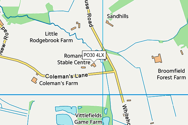 Porchfield Cricket Club map (PO30 4LX) - OS VectorMap District (Ordnance Survey)