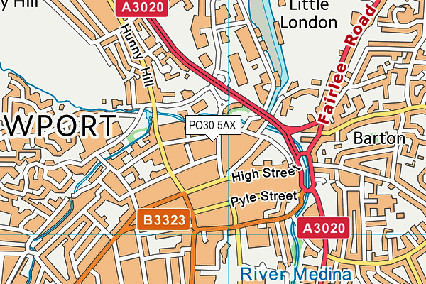 PO30 5AX map - OS VectorMap District (Ordnance Survey)