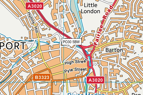 PO30 5BW map - OS VectorMap District (Ordnance Survey)