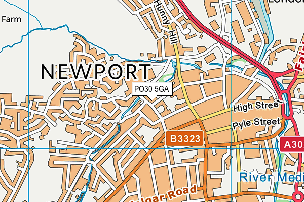 PO30 5GA map - OS VectorMap District (Ordnance Survey)