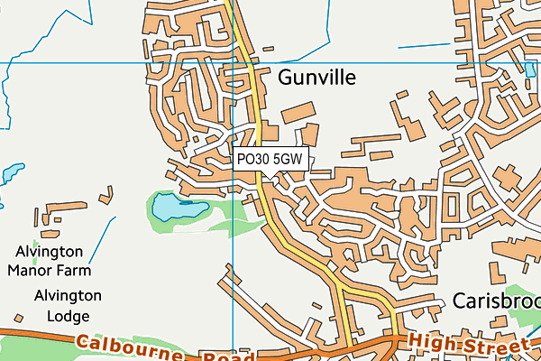 PO30 5GW map - OS VectorMap District (Ordnance Survey)