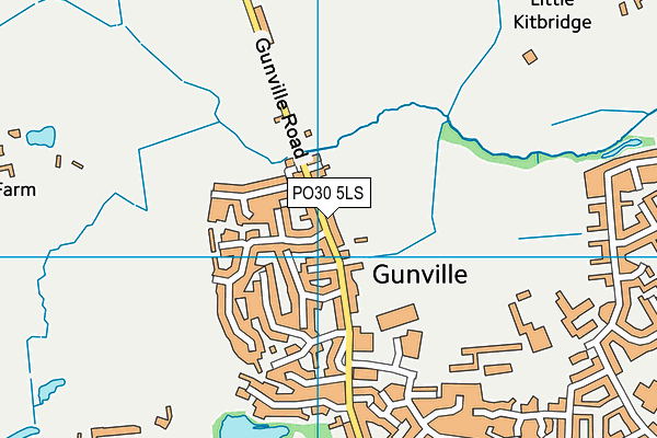 Map of GUNVILLE STORES LTD at district scale