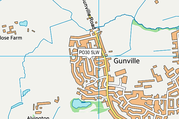 PO30 5LW map - OS VectorMap District (Ordnance Survey)