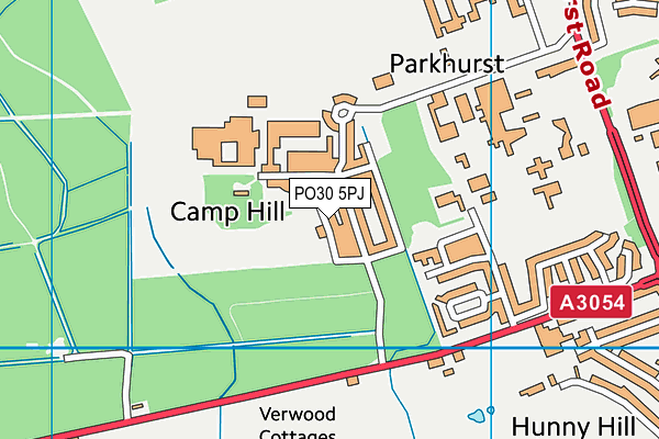 PO30 5PJ map - OS VectorMap District (Ordnance Survey)