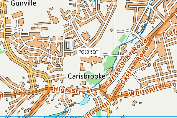 Carisbrooke Church of England Controlled Primary School map (PO30 5QT) - OS VectorMap District (Ordnance Survey)