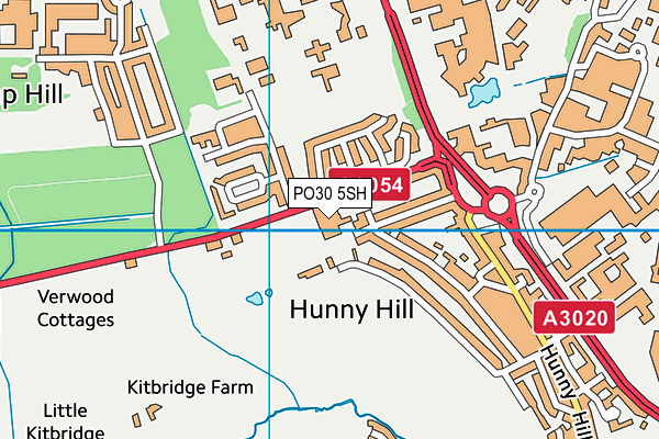 Hunnyhill Primary School map (PO30 5SH) - OS VectorMap District (Ordnance Survey)